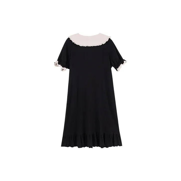 X QINGE Nightgown Summer Women's Black-1