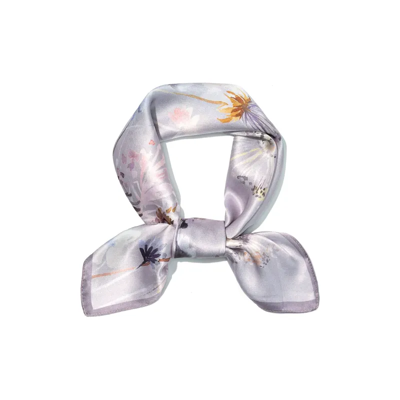 Shanghai Story 100% Mulberry Silk Silk Scarves Women's Patch Bamboo Leaf Flower Gift Box Set-19
