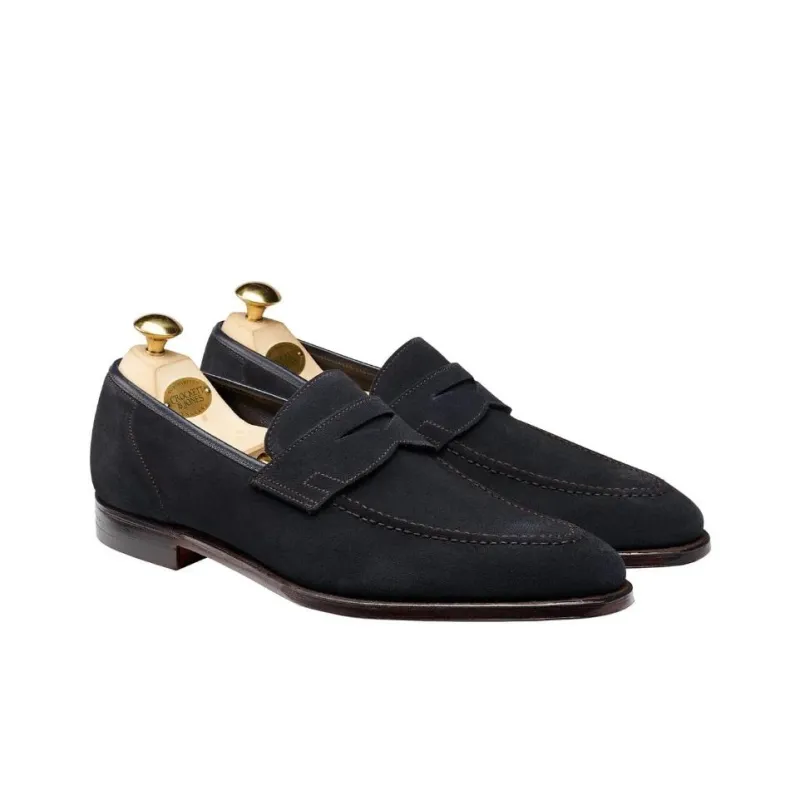 CROCKETT & JONES Teign Loafers Men's Marine Blue-2