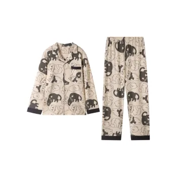 Montagut Pajama Set Fall And Winter Unisex Khaki