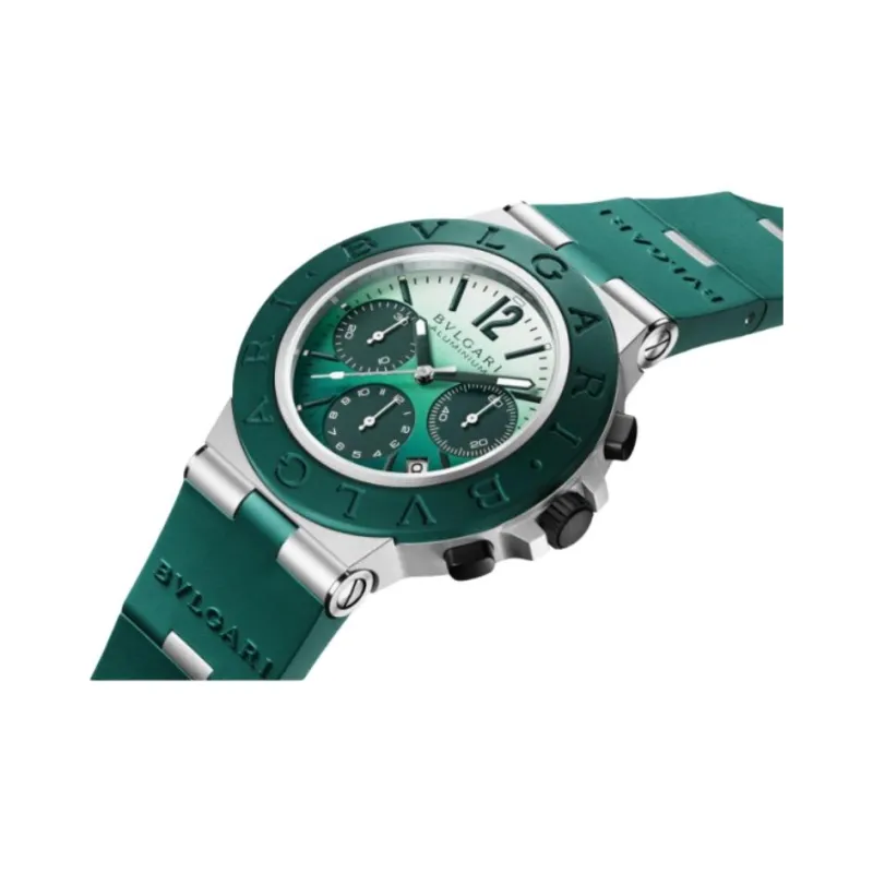 BVLGARI Bvlgari Bvlgari Series Wrist Watch Automatic Mechanical Movement Rubber Strap 40mm Green Dial Men's Watches-1
