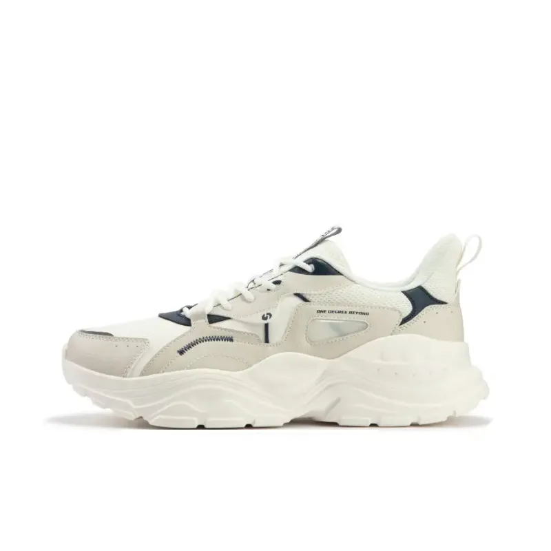 361° Cambria Wear-Resistant Height Increasing Low-Top Casual Shoes Men's Feather White Oat Milk-0