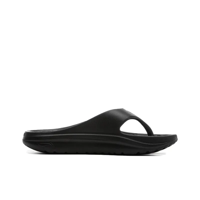 LiNing Abrasion Resistant Slip Resistant Flip Flops Unisex Black-1