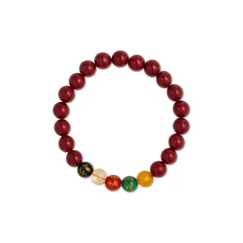 Mount Wutai Cinnabar Jade Bracelet #Good Luck Unisex