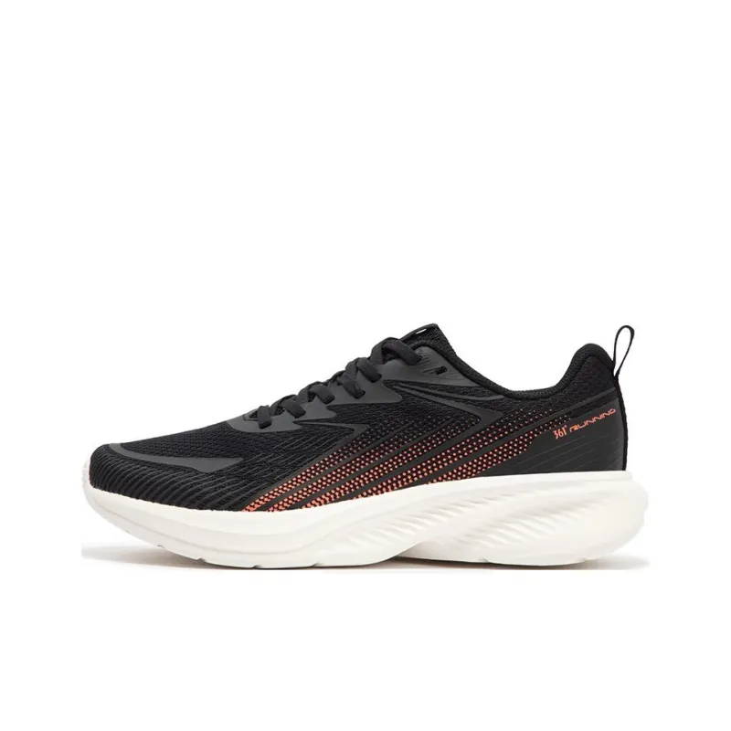 361° Cushioning, Wear Resistant Low Top Running Shoes Men's Black Red-0