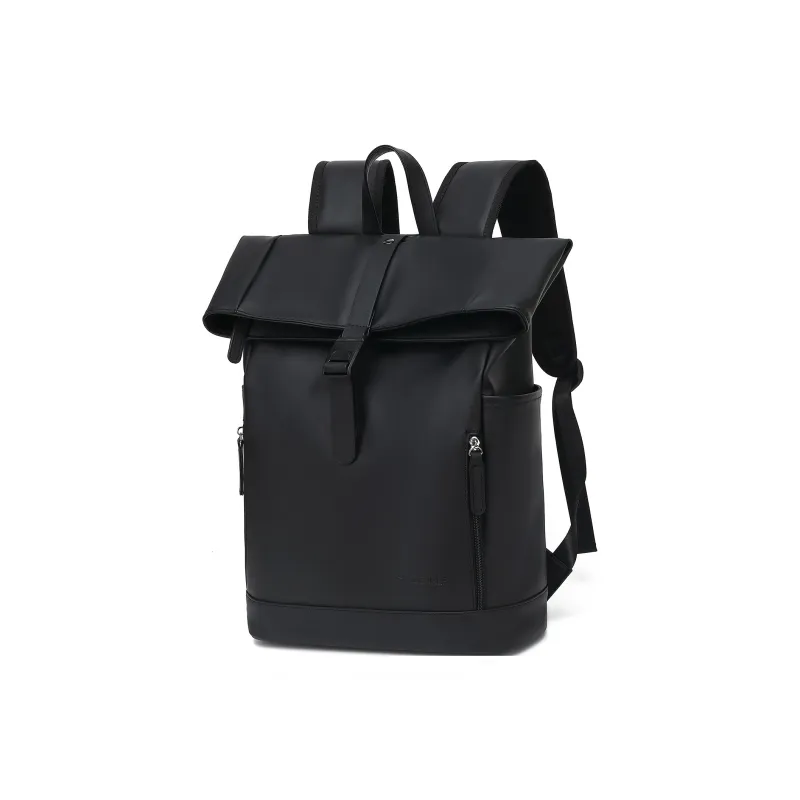 Slazenger PU Soft Leather Backpack Regular Unisex Black/Black With Hexagonal Pattern-8