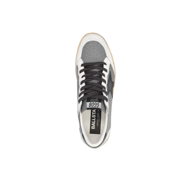 Golden Goose Ball Star Low Top Stylish Skateboarding Shoes Men's Gray White-4