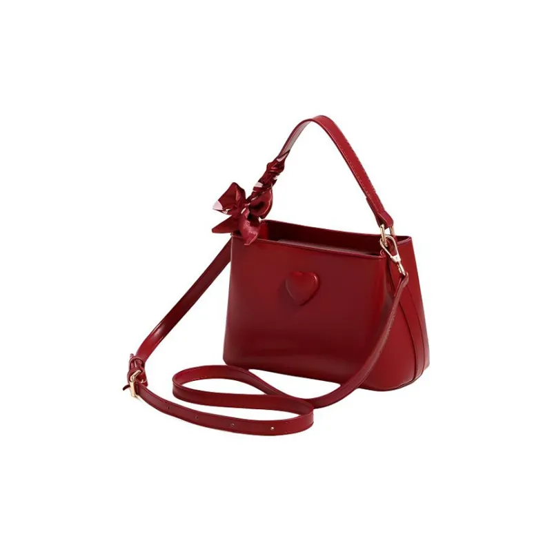 TTaG．baG Cow Leather Shoulder Bag, Crossbody Bag, Handbag Women's Burgundy-2