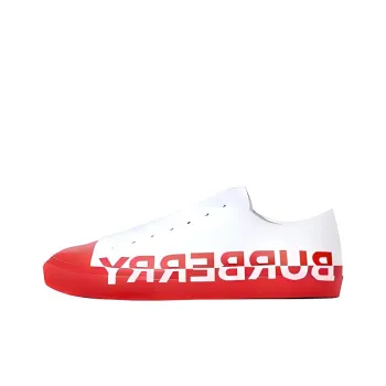 Burberry Low Top Skateboard Shoes Men's White Red