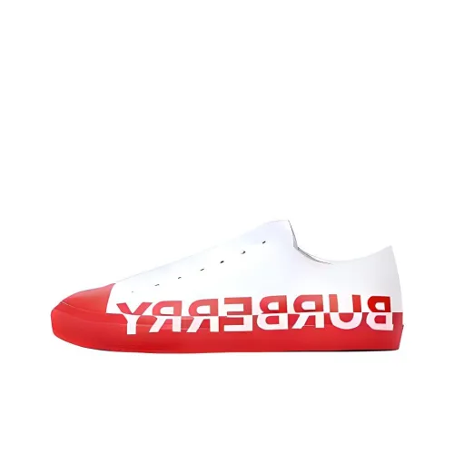 Burberry Skateboard Shoes Men Low-Top White/Red