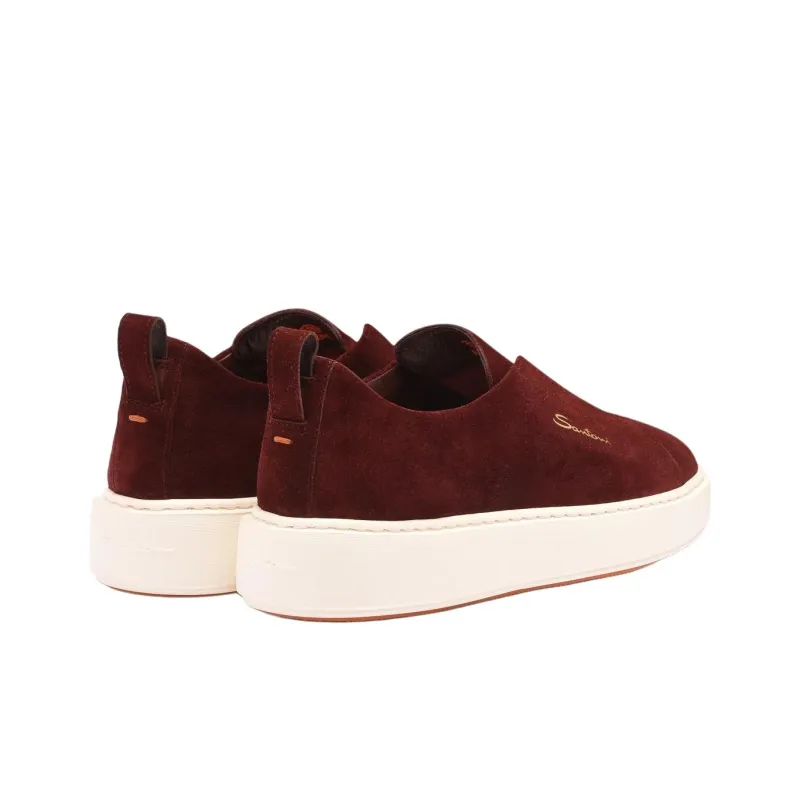 Santoni Low Top Skateboard Shoes Women's Burgundy-3