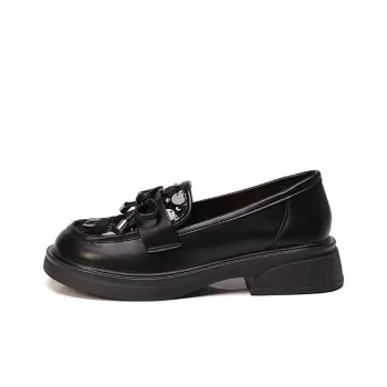 Bull charm Loafers Women's Black/Silver