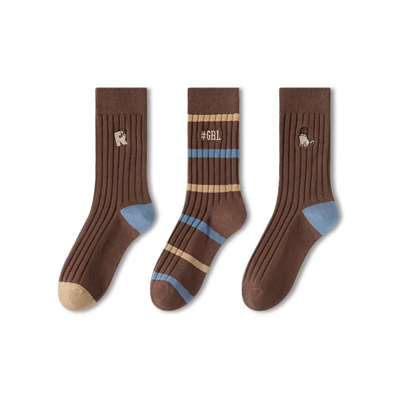 JIAZINI Mid Calf Socks Women's Combo Set-17