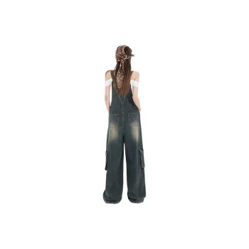 Rose Overalls Women's Vintage