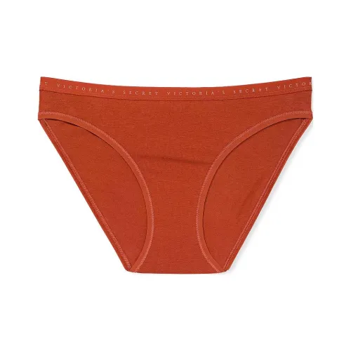 Victoria's Secret Stretch Cotton Lace-Trim Bikini Panty / Gingerbread Underpants Women's 1 Pack Orange