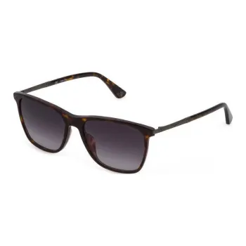 Police Metal Square Sunglasses Women's Tortoiseshell