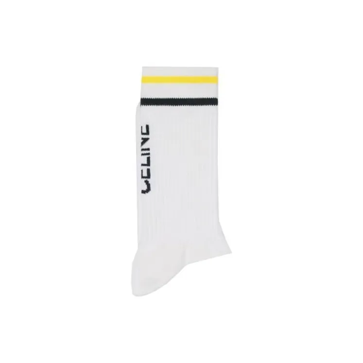 CELINE Logo Intarsia Ribbed Socks-1