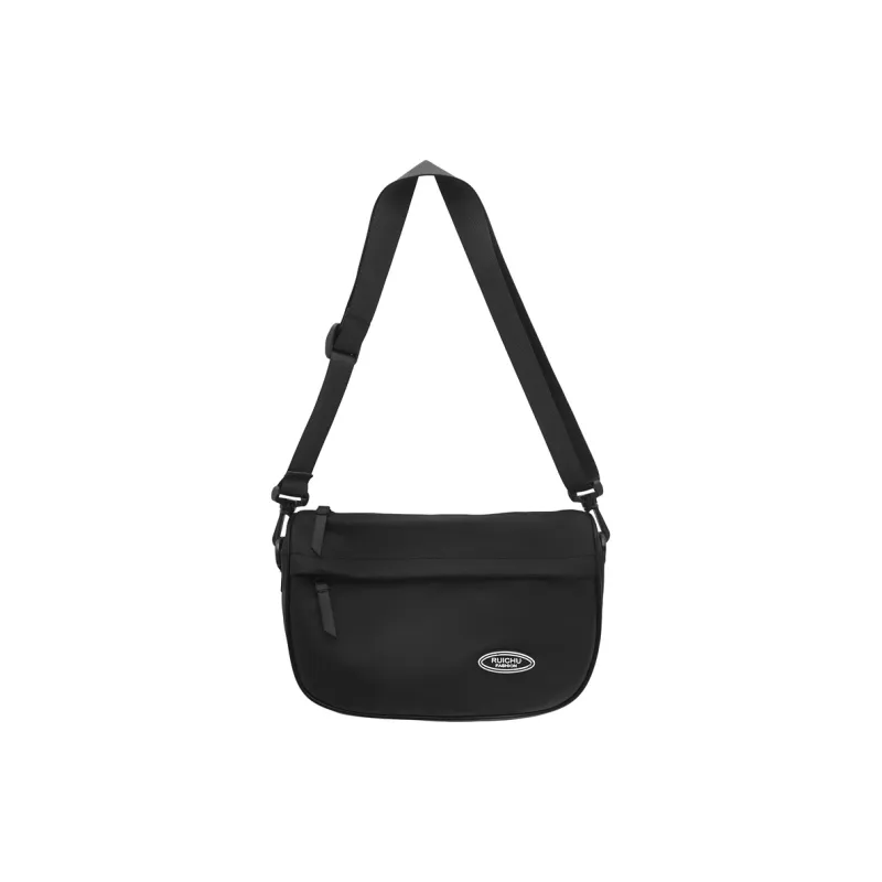 OUZIHUANG Nylon Fabric Crossbody Bag Unisex Black/White/Khaki/Green/Orange-4