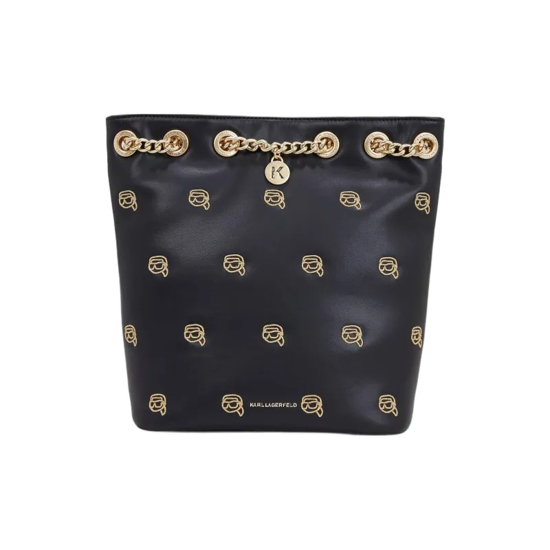 KARL LAGERFELD K/Ikonik Polyurethane Backpack Women's Black-0