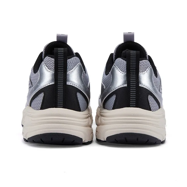XTEP Cushioned Anti Slip Wear Resistant Breathable Lightweight Low Top Casual Shoes Men's Ash Gray Silver Black-3