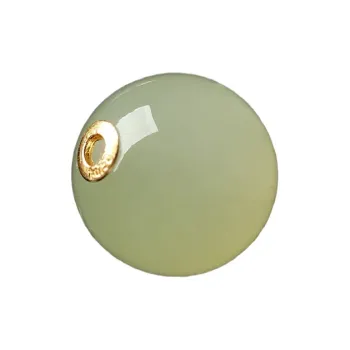 Yufujin 18K Gold Hetian Jade Pendants Women's Pale Greenish-White Jade
