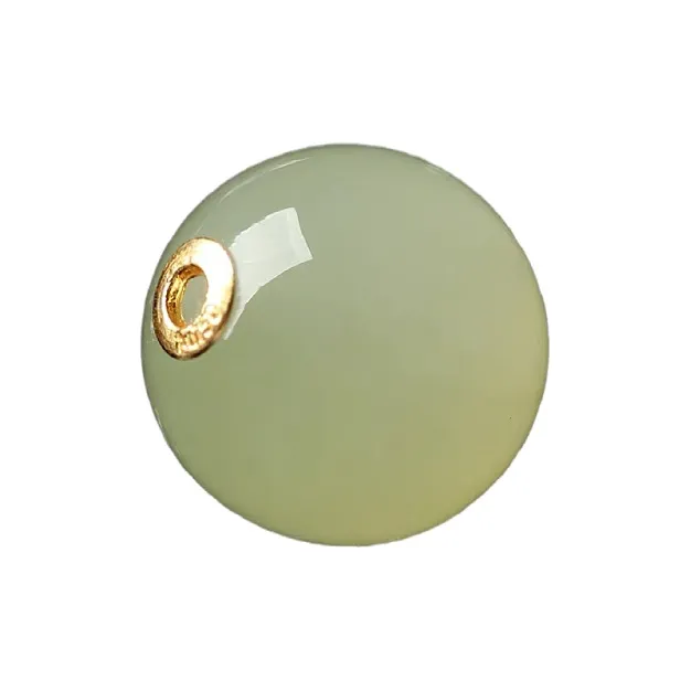 Yufujin 18K Gold Hetian Jade Pendants Women's Pale Greenish White Jade-0