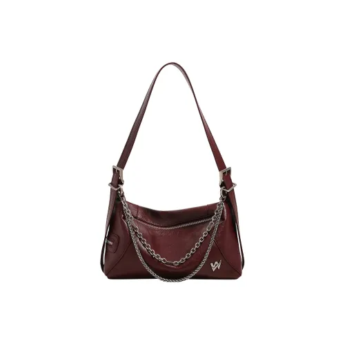 TTaG．baG Cow Leather Shoulder Bag Regular Women's Ancora Red/Cocoa/Honey/Curry/Black