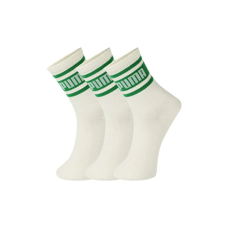 PUMA Knee-High Socks Unisex 3 Pack White Green-0