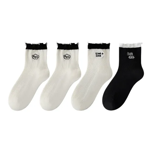 XXLLG Mid Calf Socks Women's 4 Pack