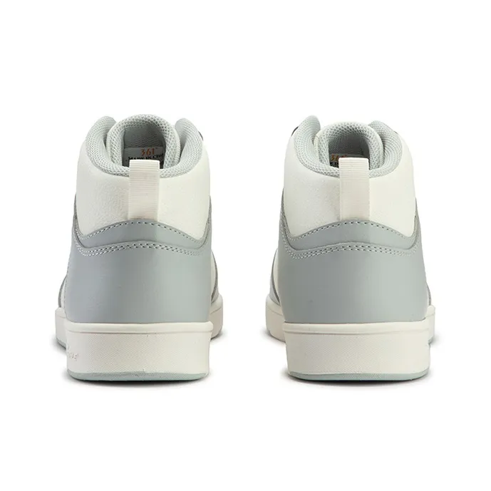 361° Air Force One Anti Slip Wear Resistant Mid Top Skateboard Shoes Men's White Gray-3