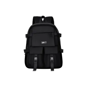 Warrior Nylon Backpack Large Size Unisex Black White