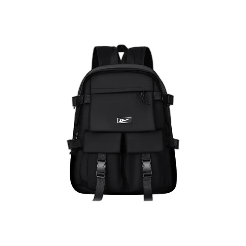 Warrior Nylon Backpack Large Size Unisex Black White-7