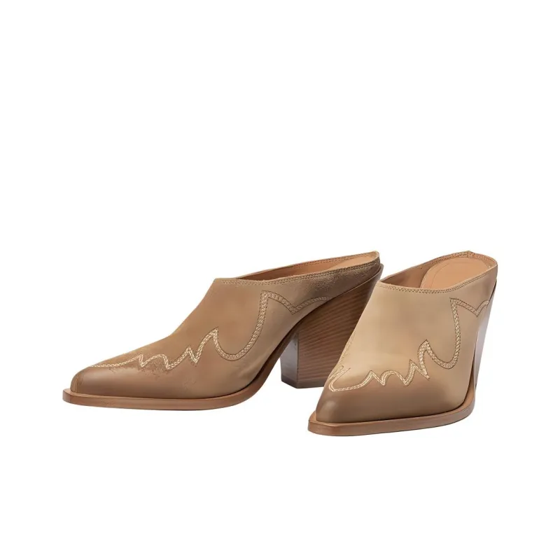 SARTORE Closed Toe Slippers 8cm Women's Umber-2