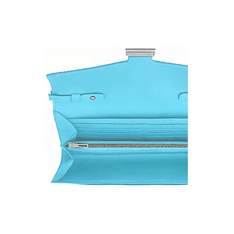 HERMES Constance To Go Epsom Calfskin Clutches Wallets Shoulder Bag Crossbody Bag Women's 3P Bleu Atoll Macaron Blue-3