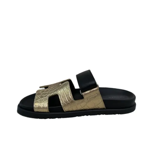 HERMES Slide Slippers Women's Gold