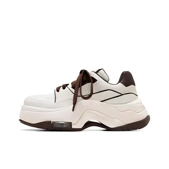 VITTORIO VENTURA Low Top Casual Shoes Women's Ecru With Coffee Colored Trim