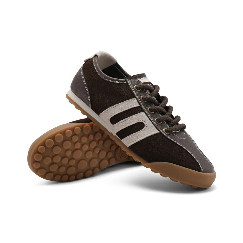 BELLE Wear Resistant Slip Resistant Low Top Skateboard Shoes Women's Dark Coffee-4