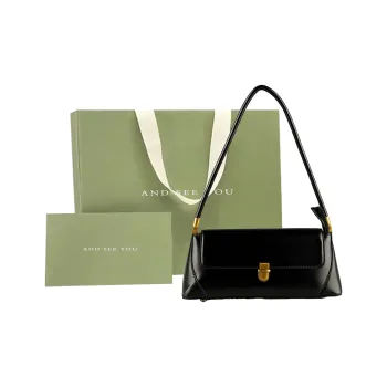 ANDSEEYOU Cow Leather Shoulder Bag Medium Size Women's Black/Coffee/Taro Pink