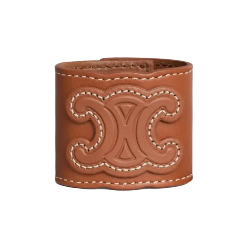 CELINE Calfskin Headbands Women's Brown-0