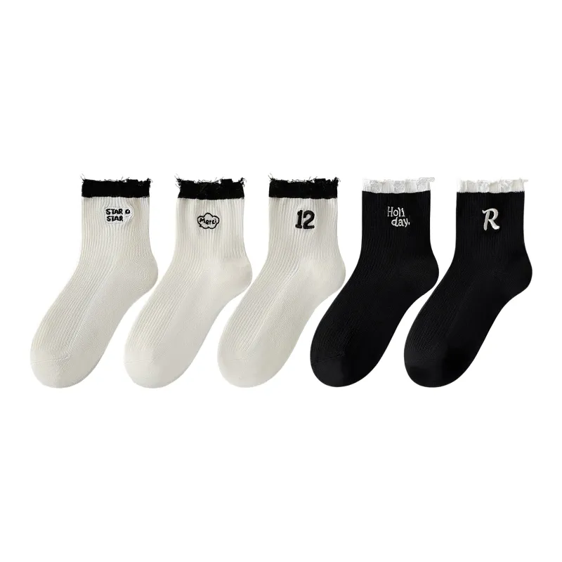 XXLLG Mid Calf Socks Women's 5 Pack-5