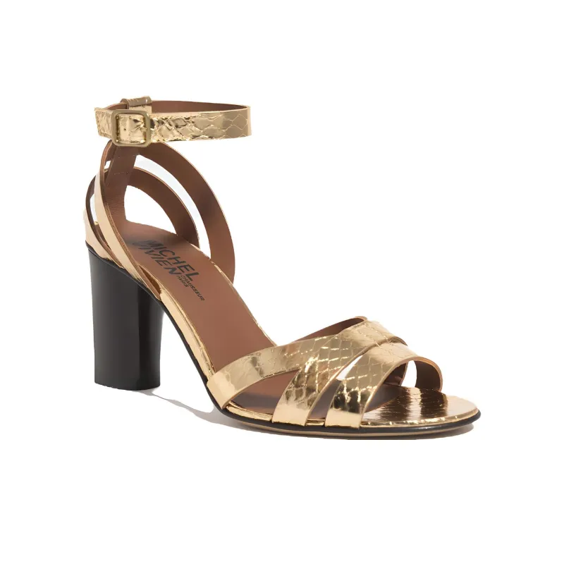 MICHEL VIVIEN Come Strap Sandals 7.5cm Women's Gold-2