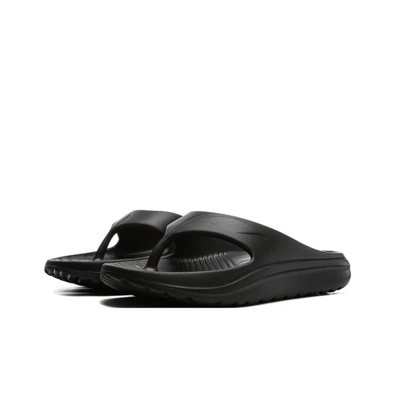 LiNing Abrasion Resistant Slip Resistant Flip Flops Unisex Black-3