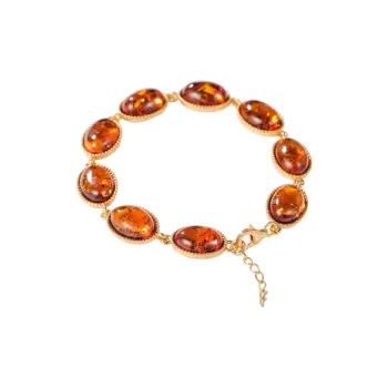 S&A Amber/Beeswax Fine Jade Bracelets Women's