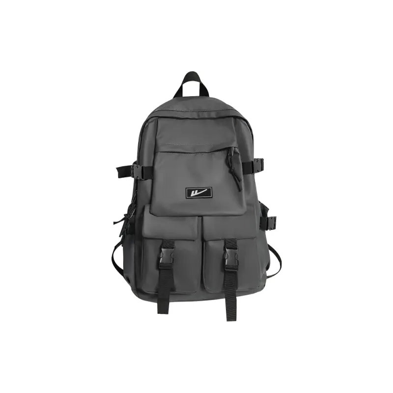 Warrior Nylon Backpack Large Size Unisex Black White-11
