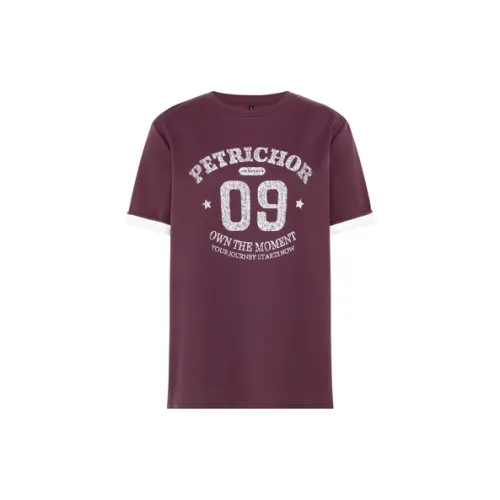 MEIYANG T-Shirts Women's Burgundy Short-Sleeved