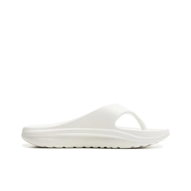 LiNing EVA Abrasion Resistant Slip Resistant Flip Flops Unisex White-1