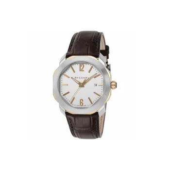 BVLGARI Wrist Watch Automatic Mechanical Movement Leather Watch Bands 41mm White Dial Men's Watches