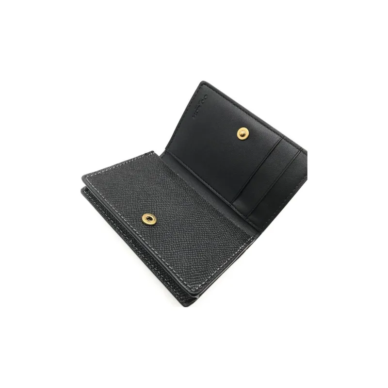 COACH Card Case Leather Coin Purse, Wallet, Card Holder Mini Unisex Black-8