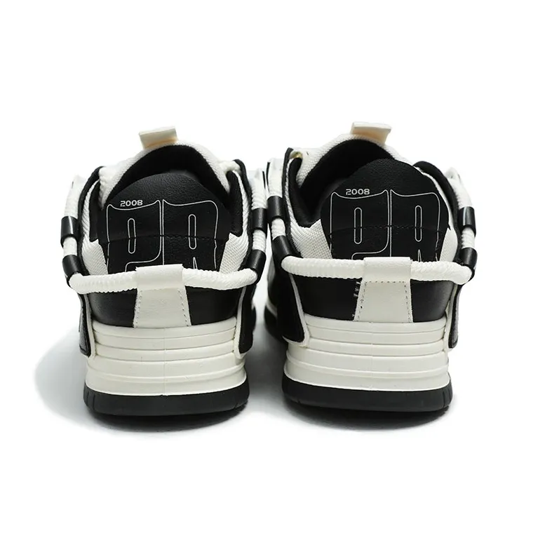 Meiretu Slip Resistant, Abrasion Resistant, Lightweight Low Top Skateboard Shoes Men's Black-4
