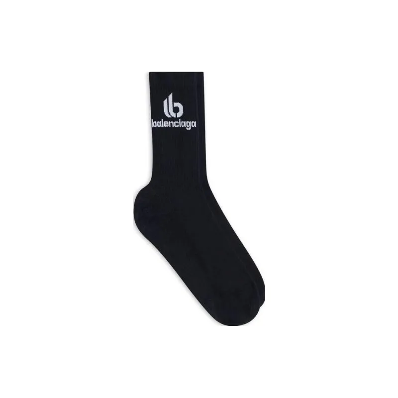 Balenciaga FW22 Mid-Calf Socks Men's 1 Pack Black-1